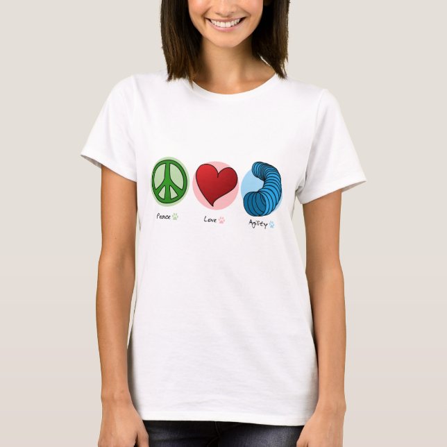Peace Love & Dog Agility Women's T-Shirt (Front)