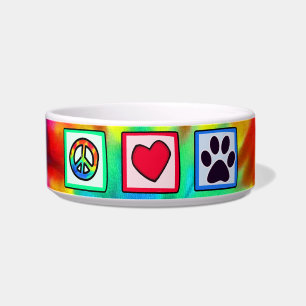 Peace, Love, Dog; Pawprint Bowl