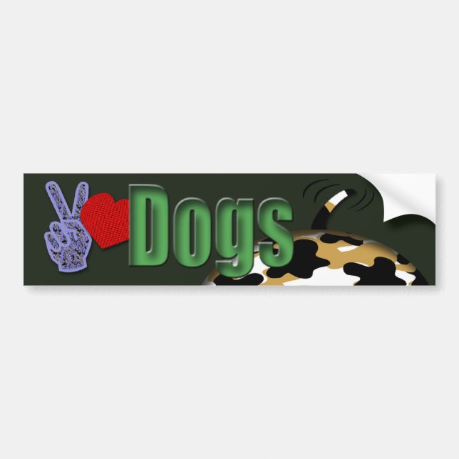 Peace love Dogs Bumper Sticker (Front)