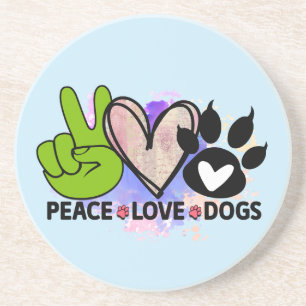 Peace Love Dogs Coaster – Boho Pet Lover Gift