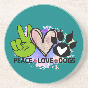 Peace Love Dogs Coaster – Boho Pet Lover Gift