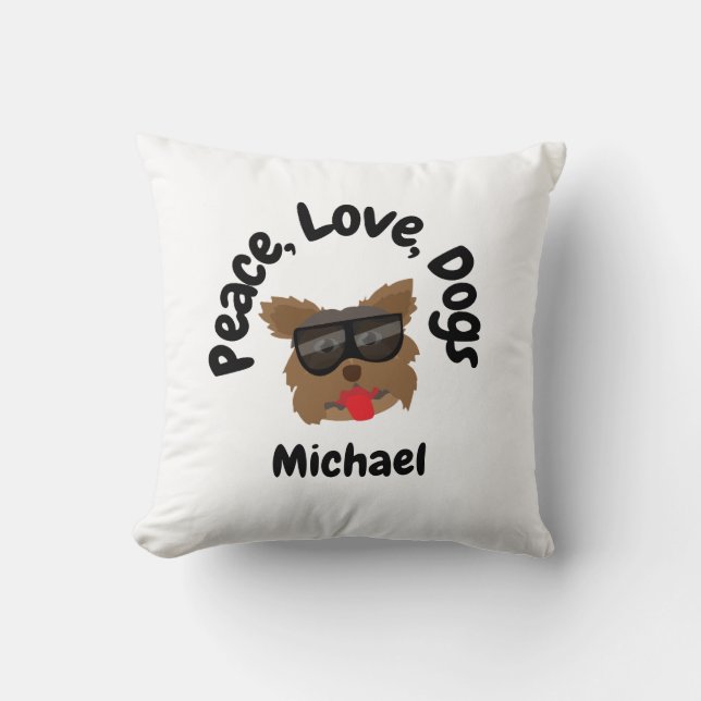 Peace Love Dogs Cushion (Front)