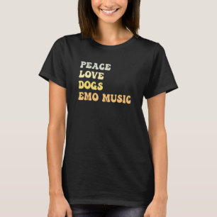 Peace Love Dogs Emo Music  Retro T-Shirt