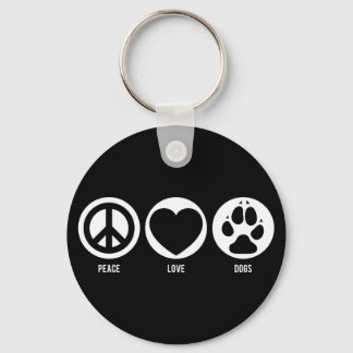 Peace Love Dogs Keychain