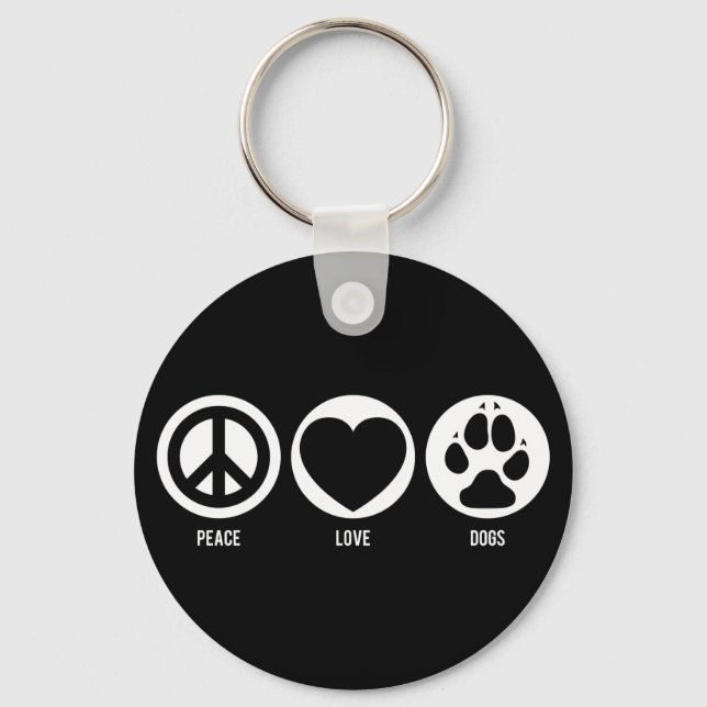 Peace Love Dogs Keychain (Front)