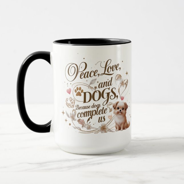 Peace Love Dogs Mug (Left)
