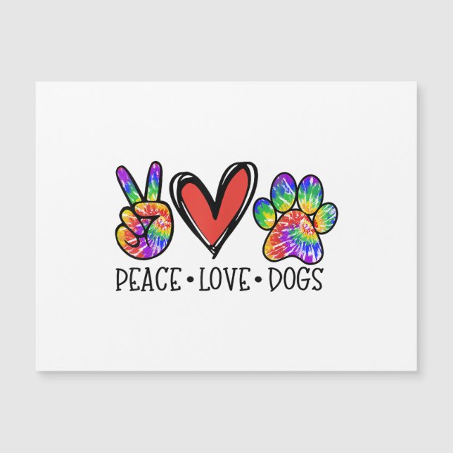 Peace Love Dogs Paws Tie Dye Rainbow Animal Rescue (Front)