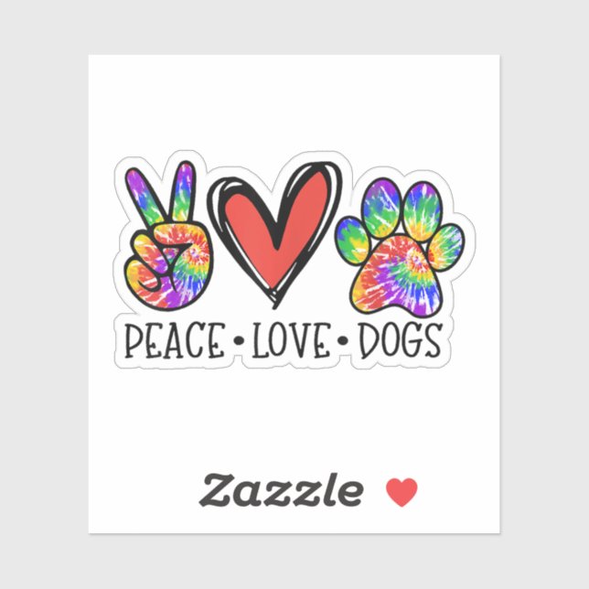 Peace Love Dogs Paws Tie Dye Rainbow Animal Rescue (Sheet)