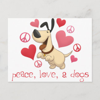 Peace, Love, & Dogs Postcard