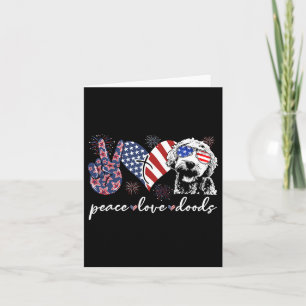 Peace Love Doods Goldendoodle Usa Flag Doodle 4th Card