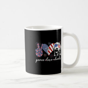 Peace Love Doods Goldendoodle Usa Flag Doodle 4th Coffee Mug