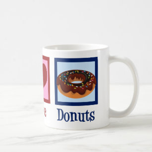 Peace Love Doughnuts Coffee Mug
