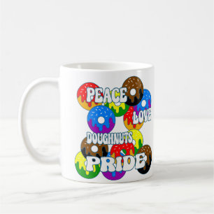 Peace Love Doughnuts Pride Coffee Mug