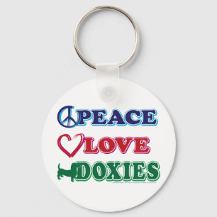 Peace-Love-Doxies- Dachsund Key Ring