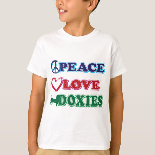 Peace-Love-Doxies- Dachsund T-Shirt