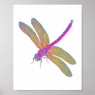 Peace Love Dragonfly Hippie Heart Dragonfly Woman Poster