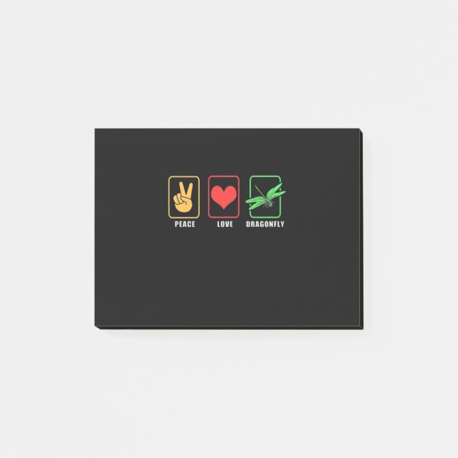 Peace Love Dragonfly Post-it Notes (Front)