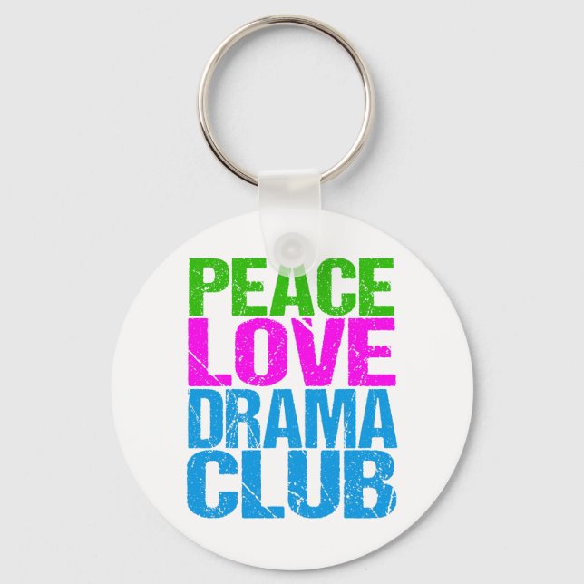 Peace Love Drama Club Cute Theatre Group Key Ring (Front)