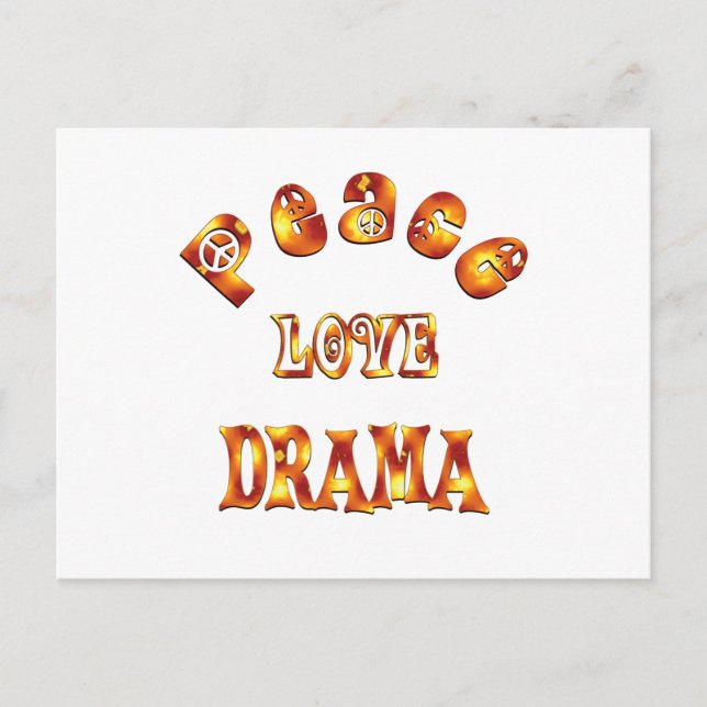 PEACE LOVE DRAMA POSTCARD (Front)
