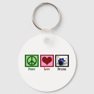 Peace Love Drums Key Ring