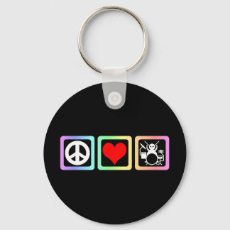 Peace love drums key ring