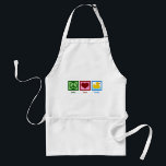 Peace Love Ducks Standard Apron<br><div class="desc">Perfect pretty gift for someone who loves ducks or baby friendly presents. A green peace sign,  redheart,  and a cute yellow rubber ducky on a kitchen apron.</div>