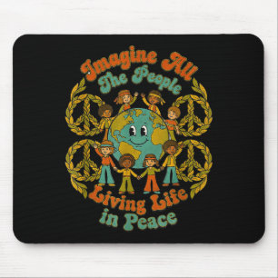 Peace love earth day 2024 rainbow globe & peac mouse pad