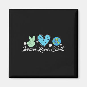 Peace Love Earth Day Groovy Hippie Retro Vintage N Magnet