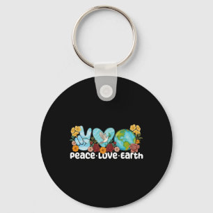 Peace Love Earth Day Key Ring