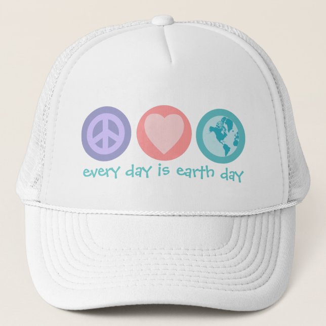 Peace, Love & Earth (Earth Day) Hat (Front)