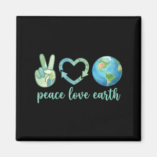 Peace love earth eco friendly nature earth day magnet
