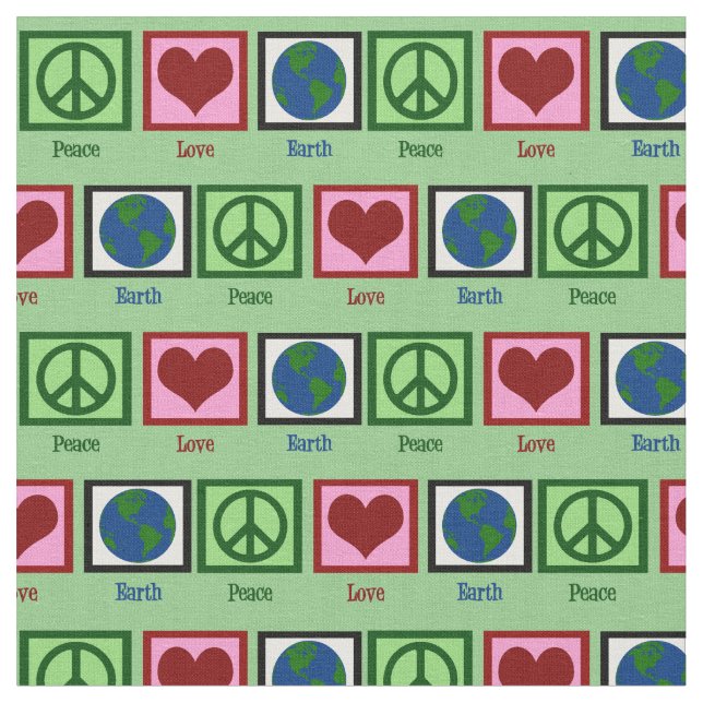 Peace Love Earth Fabric (Close Up)