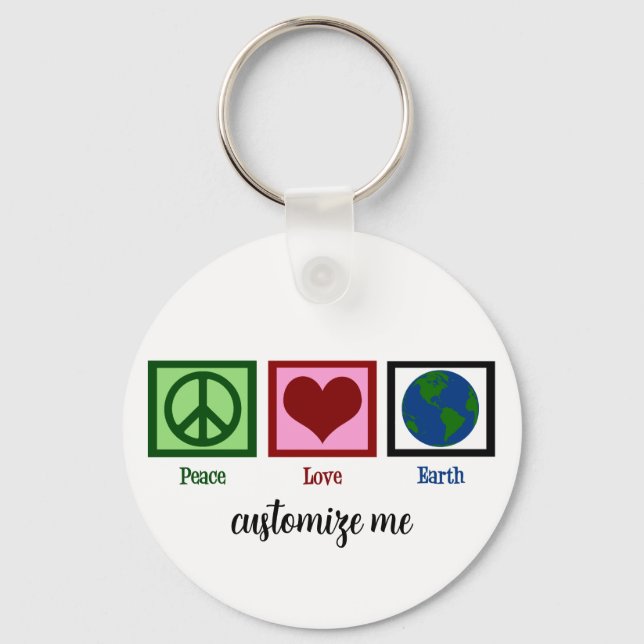 Peace Love Earth Key Ring (Front)