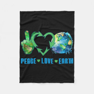 Peace Love Earth Planet Happy 54th Anniversary Env Fleece Blanket