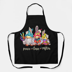 Peace Love Easter Gnome Gnomies Happy Easter Day Apron