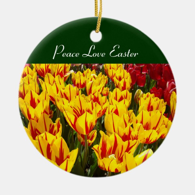 Peace Love Easter ornaments Tulip Flowers Spring (Front)