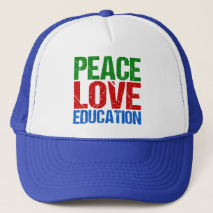 Peace Love Education Trucker Hat