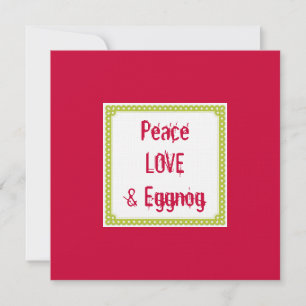 Peace Love & Eggnog Holiday Drinks Invitations