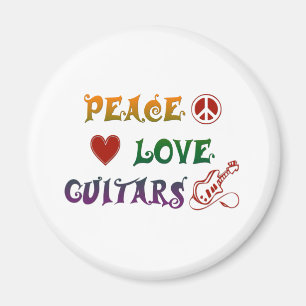 Peace Love Electric Guitars rainbow Magnet