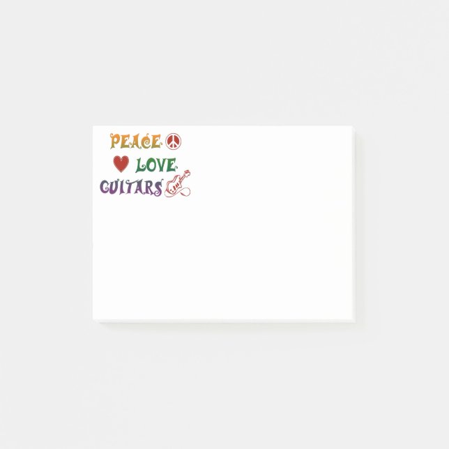 Peace Love Electric Guitars rainbow Post-it Notes (Front)