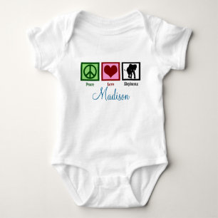 Peace Love Elephant Custom Baby Baby Bodysuit