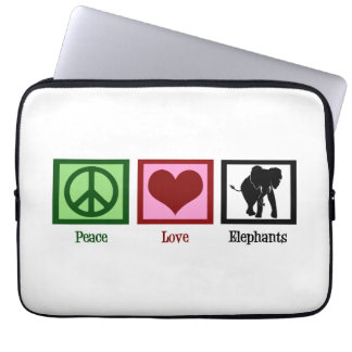 Peace Love Elephants Laptop Sleeve
