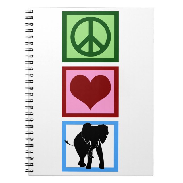 Peace Love Elephants Notebook (Front)