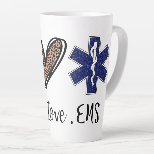 Peace - Love - EMS Latte Mug (Right Angle)