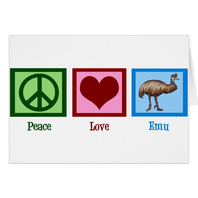 Peace Love Emu Card (Front Horizontal)