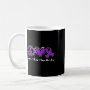 Peace Love End Overdose Purple Ribbon Overdose Awa Coffee Mug