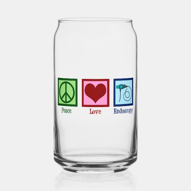 Peace Love Endoscopy Can Glass (Front)