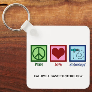 Peace Love Endoscopy Custom Clinic Key Ring