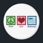 Peace Love Endoscopy Magnet<br><div class="desc">Peace Love Endoscopy. A cute gift featuring a peace sign,  heart,  and endoscope used in medical procedures to scope a patient.</div>