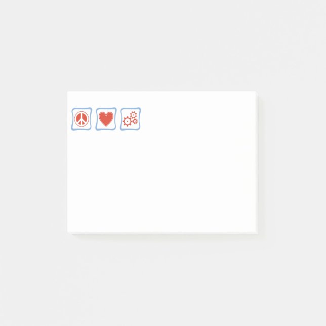Peace Love Engineers Squares Post-it Notes (Front)